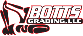 Botts Grading, LLC.; Logo with red outlines.