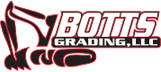Botts Grading, LLC.; Logo graphic with red outlines.